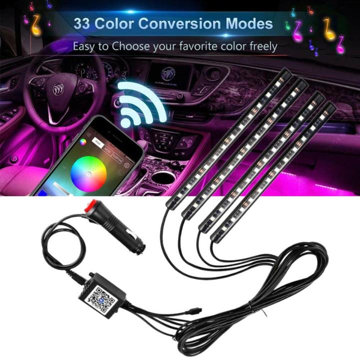 Car Atmosphere Lights Mobile Phone Bluetooth Control
