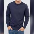 Navy Blue Fleece Plain Sweat Shirt for men. 