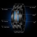 Fashion Men Stainless Steel Blue Binary Luminous LED Electronic Watch Displays Fashion Women Led Watche. 