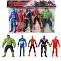 5 PCs Avengers Action Figure Set - Iron Man, Spider Man, Hulk, Captain America and Thanos. 