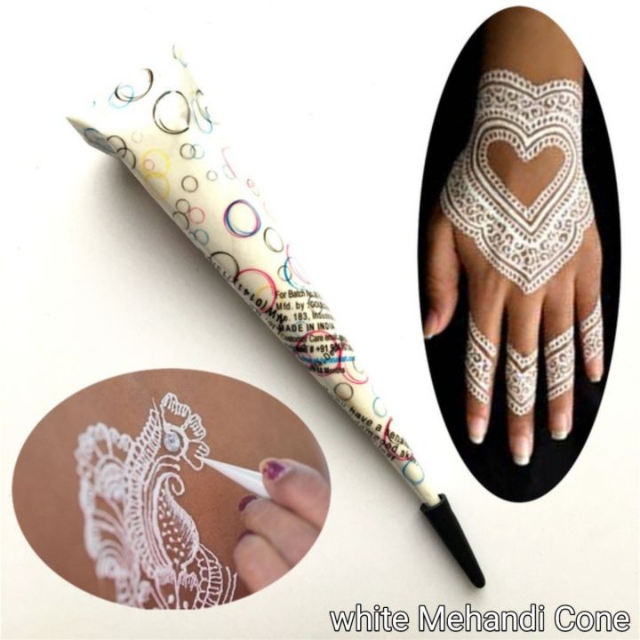 White cone mehndi cone Mehandi Cone white henna cone for bridal and ...