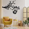 Black MDF Wooden Abstract Wall Hanging Art for Living Room and Office 12x10 CM. 