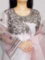 Organza white 3 Pieces Embroidered Stitch Ladies Suit Ready to Wear for Girls and Women. 