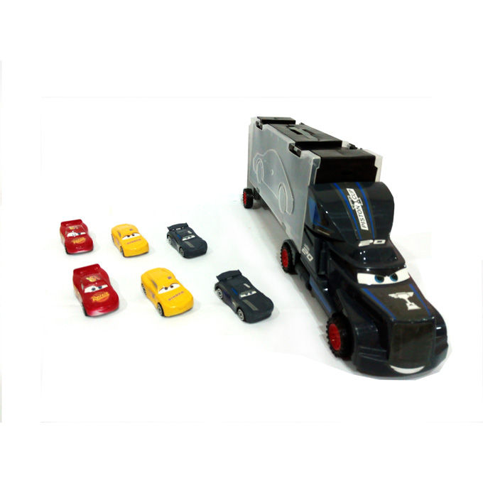 Metal Dinky Truck Container With Mcqueen Cars