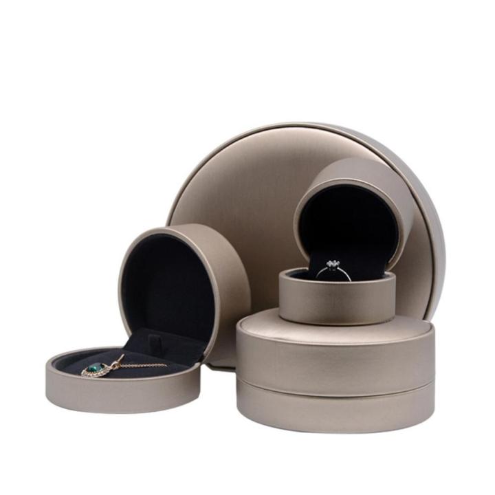 Semi-circular Jewelry box Sophisticated Brushed PU leather Pendant box Necklace box Bracelet for Storage Organization Gift Jewelry showcase Home decor