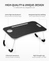 Wooden Gaming Laptop Table For Bed Foldable Stand Ergonomic Portable Drawing Notebook Reading Food Breakfast Serving With Inbuild Tablet And Cup Holder Slots by aj store. 