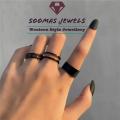 Stylish Pack of 3 Rings For Girls Birthday Gift Punk Cool Hip Pop Rings Size Adjustable Alloy Rotate Ring For Women Party Gift Black Rings For Girls Soomas Jewels Rings. 