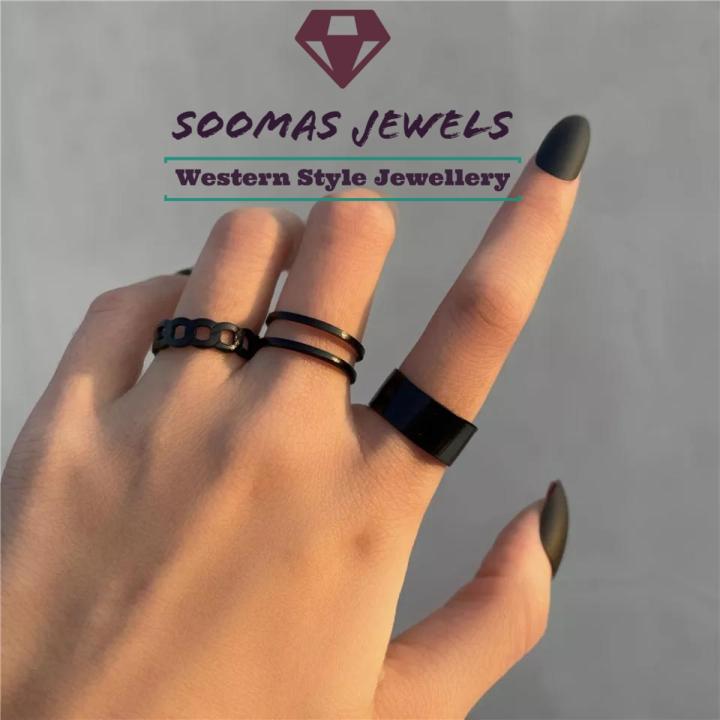 Stylish%20Pack%20of%203%20Rings%20For%20Girls%20Birthday%20Gift%20Punk%20Cool%20Hip%20Pop%20Rings%20Size%20Adjustable%20Alloy%20Rotate%20Ring%20For%20Women%20Party%20Gift%20Black%20Rings%20For%20Girls%20Soomas%20Jewels%20Rings%20-%20Image%202