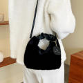 Autumn and winter Plush handbag  Soft Korean version Shoulder bag New fashion Small chain Crossbody bag for Traveling Shopping Fashion Autumn and winter accessory Women's fashion accessory. 