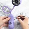 New halterneck outdoor cartoon cute little fan usb charging mini portable big wind small fan manufacturers. 