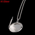 Stainless Steel Photo Locket Necklace 3 Colors Open Round Pendant Necklaces. 