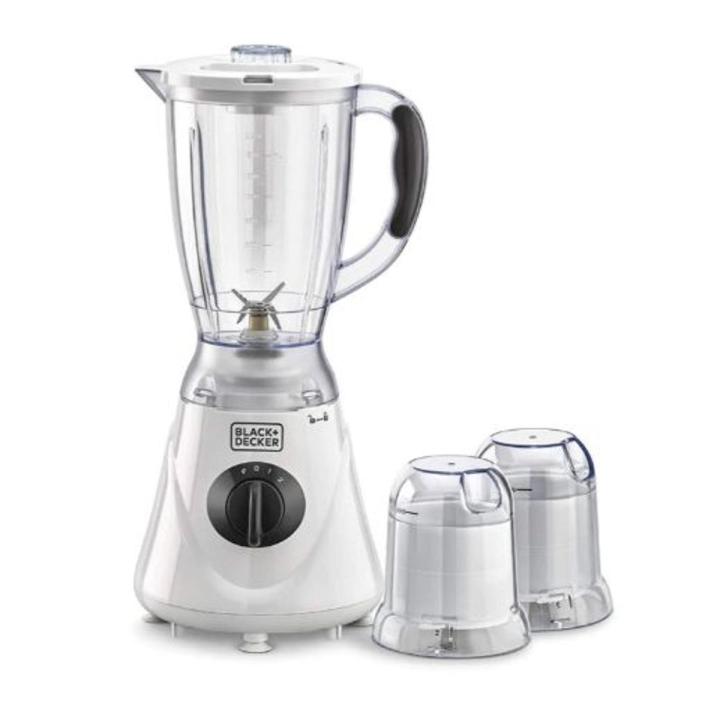 Black & Decker 1.5 L Blender BLX300-B5 with 2 Grinder Mills, White | 300 Watts