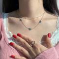 Light luxury three love necklace Korean girl exquisite fine chain collarbone chain. 