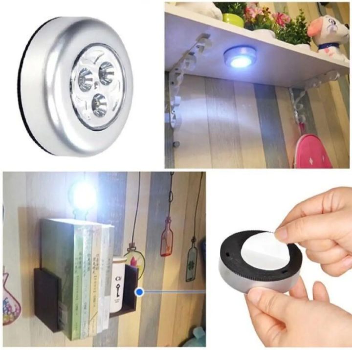 Push Button LED Light for Cabinets Closets Counters Car Boot Wireless ...