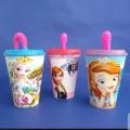 (Pack of 3) Sippy Cups 350 ml | Glass with pipe | Straw Glass| Cartoon Cups for girls Straw Cup Water Glass Juice Cup With Straw For Kids Random Design. 