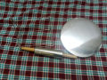 Stainless Steel Chakla Belna With Stainless Steel Stand And Wooden Grip. 