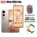 3 IN 1 Vivo V50 Lite 4G Ceramic Tempered Glass for Vivo V50 Lite V40 Lite 5G Camera Lens Glass Screen Protector and Back Film. 