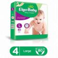 VIGO BABY DIAPER (SIZE 4NO LARGE) 7-15KG 80PCS PACK. 