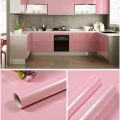 2 x 9 Waterproof Sticker Sheet For Cabinet Fridge Almari Table Door - Pink color. 