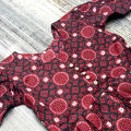 Sindhi Ajrak Traditional Dress Stitched Shirt Frock & Trouser crafted with Embroidery & Sequins for Girls by ZENZ Pakistani Traditional Wear Dress. 