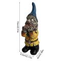Horror Gnome Resin Ornaments Garden Gnome Statue Tricky Dwarf Zombie Figurine Decoration for Home Garden Patio Decor. 