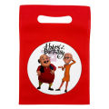 Motu Patlu Goody Bags - 8 x 6 Inch - Fabric Gift Bags - Motu Patlu Themed Party - Red - Boys - Pack Of 10. 