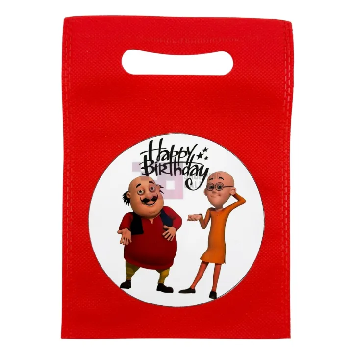 Motu%20Patlu%20Goody%20Bags%20-%208%20x%206%20Inch%20-%20Fabric%20Gift%20Bags%20-%20Motu%20Patlu%20Themed%20Party%20-%20Red%20-%20Boys%20-%20Pack%20Of%2010%20-%20Image%203