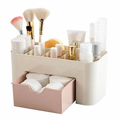 Makeup%20Organiser%20Cosmetic%20Storage%20Box%20Multi%20Functional%20Desktop%20Tidy%20Organiser%20Holder%20with%20Drawer%20Random%20Colour%20makeup%20organizer%20-%20Image%208
