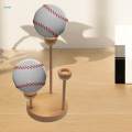 Baseball Display Stand Portable Table Centerpieces Wood Seat for Collections Crystal Ball. 