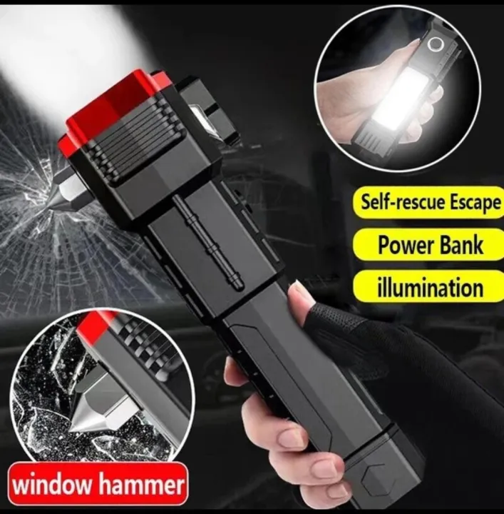 Multifunction%208in1%20Portable%20Led%20Flashlight%20Rechargeable%20LED%20Torch%20Flashlight,%203000mah%20Emergency%20Flashlight%20&%20Charging%20Bank%20Waterproof%20LED%20Powerful%20Torch,%20Emergency%20Tool%20with%20Window%20Breaker%20Hammer%20-%20Image%204