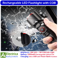 Multi-Functional Rechargeable LED Flashlight RL-2210 | 3W LED Torch with COB Side Light, Power Bank, Safety Hammer, USB Charging by Electrica. 