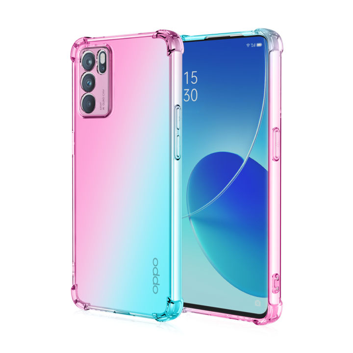 For OPPO Reno 6 5G Gradient Shockproof Soft Case
