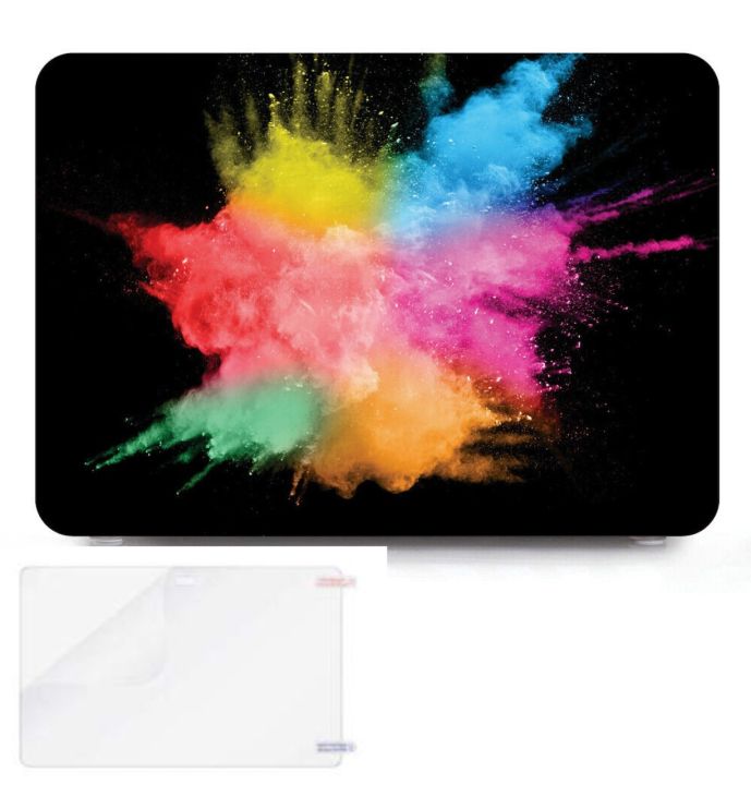 Macbook Pro 15 Inch Case 2019 2018 2017 2016 A1990 A1707, Plastic Hard Shell Case with Screen Protector for Apple Mac Pro 15 Touch Bar (pattern/design like ADs shows, bottom cover without pattern/design