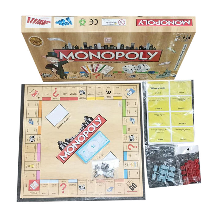 Monopoly Board Game Original 15.5 x 15.5 Inches Hard Laminated Board Adult & Kids Fun Family Game