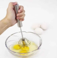 Semi-automatic Egg Beater 304 Stainless Steel Egg Whisk Manual Hand Mixer Self Turning Egg Stirrer Push Kitchen Accessories Egg Tools. 