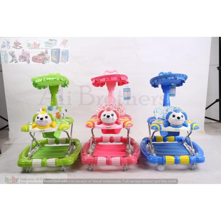 2352-56-Baby 3-1 Stroller Walker, swing With Sun Roof Lights