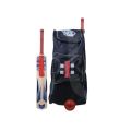 Professional Cricket Kit For Adults Gry Necols Pack of 10- (Hard Ball Cricket Bat + Hard Ball + Gloves + Cricket Kit Bag + Helmet + Under Guard + Leg Pads + Elbow Pads + Thigh Pads). 