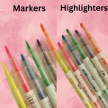 Double Headed Korean Highlighters and Markers | 6 Pieces, Double-sided ,Multicolor, Light color marker & Highlighter | Buy2Enjoy. 