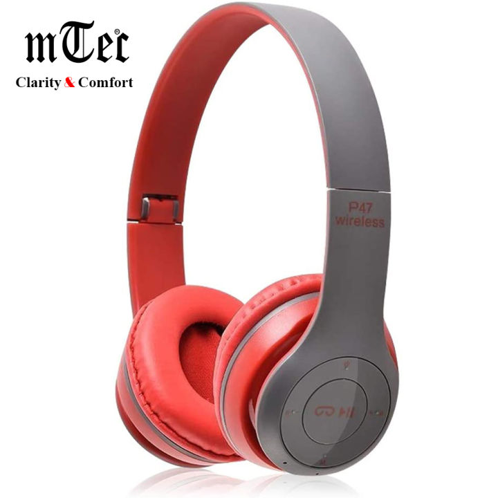 mTec%20Wireless%20Headphones%20P47%20Bluetooth%20Fold-able%20Headset%20with%20Stereo%20Earphones%20Red%20-%20Image%205