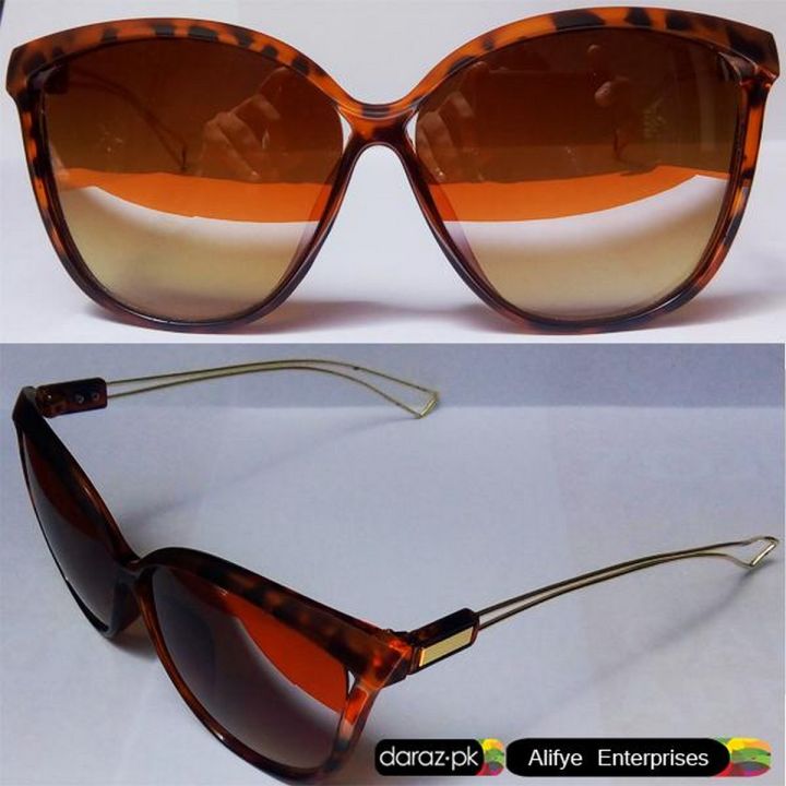 Imported Woman Sunglasses - Aedoll Women Sunglasses Cat Eyes Style Leopard Flower Ladies Vintage UV Protection Fashion Brown
