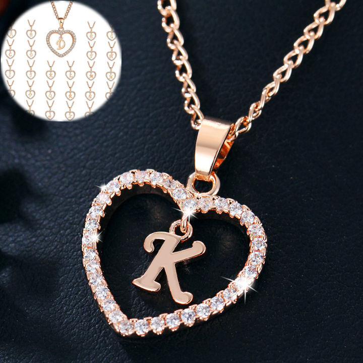 CALIS Women's Personalized Initial Necklace - Stainless Steel Heart Pendant With Letter Charm, 20" Chain - View #5