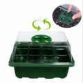 2X Seed Starter Trays Seedling Tray 12 Cells Humidity Adjustable Plant Starter Kit with Dome Greenhouse Grow Trays Green. 