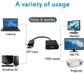 DISPLAY Port to VGA Converter - D-port To VGA Convertor DP Display Port Male To VGA Female Cable Converter Adapter DP-M to VGA-F | Convertor | Dport | VGA | D-port to VGA |. 