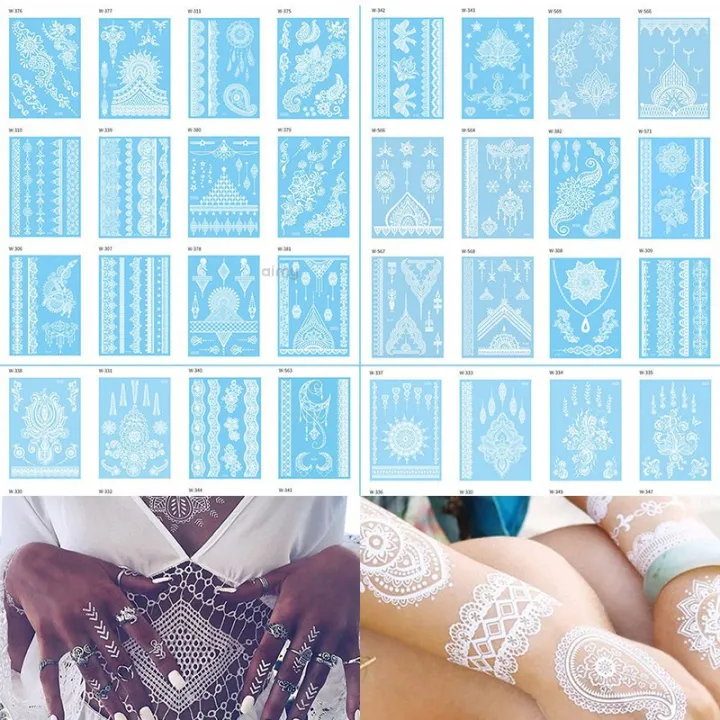White%20Henna%20Stickers-Waterproof%20Mehndi/hena,hina%20Stickers%20Temporary%20Tattoos,%20Henna%20Sticker%20and%20Stencils%20-%20Image%203
