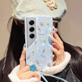 VRQR Shining Phone Case For Tecno Camon 40 Pro 4G 5G CM5 CM6 CM7 Fairy Full Screen Small Flower Soft Case with Hanging Rope. 
