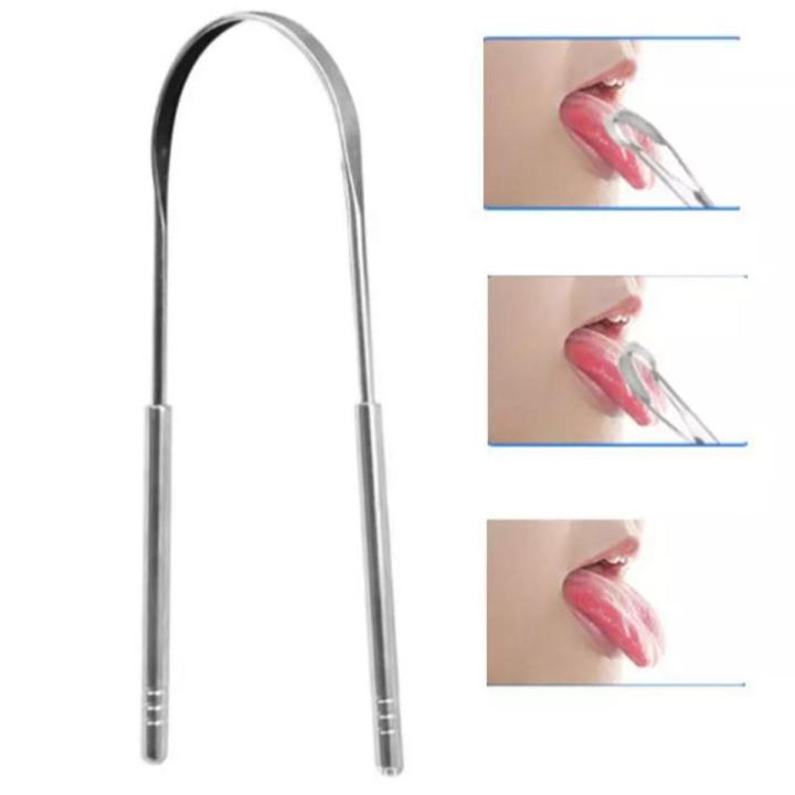 Stainless Steel U-shaped Tongue Cleaner ,Tongue Scraper Easy To Use  for Hygiene with Hand Grip, Stainless Steel Tongue Cleaner Scraper Bacteria Inhibiting, Non-Synthetic Grip