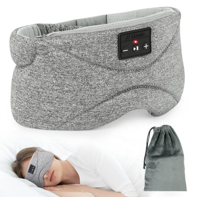 Sleep Headphones,Bluetooth Sleep Mask 3D Wireless Music Sleeping Eye Mask Sleeping Headphones for Side Sleepers Sleep Mask with Bluetooth Headphones Thin Stereo Speaker