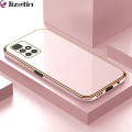 Jizetin (Free Lanyard) for Redmi 10 Back Cover Luxury 6D Plating Case Side Pattern Soft Silicone Square Mobile Phone Cases. 