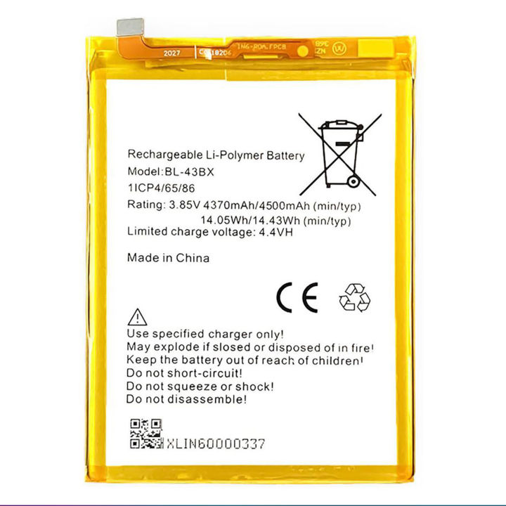 infinix Note 5 Battery EB-BL-43BX Replacement Superior Quality 4500mah Battery For infinix Note 5