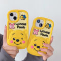 Japanese Korean Cartoon Pooh Bear for Apple 15proMax/iPhone14/13pro Silicone Phone Case Drop-Resistant. 
